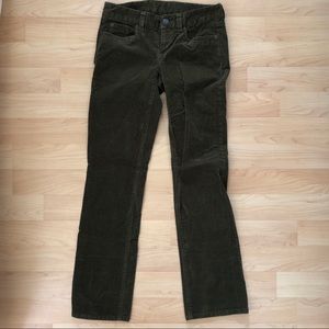 J. crew dark olive corduroy pants